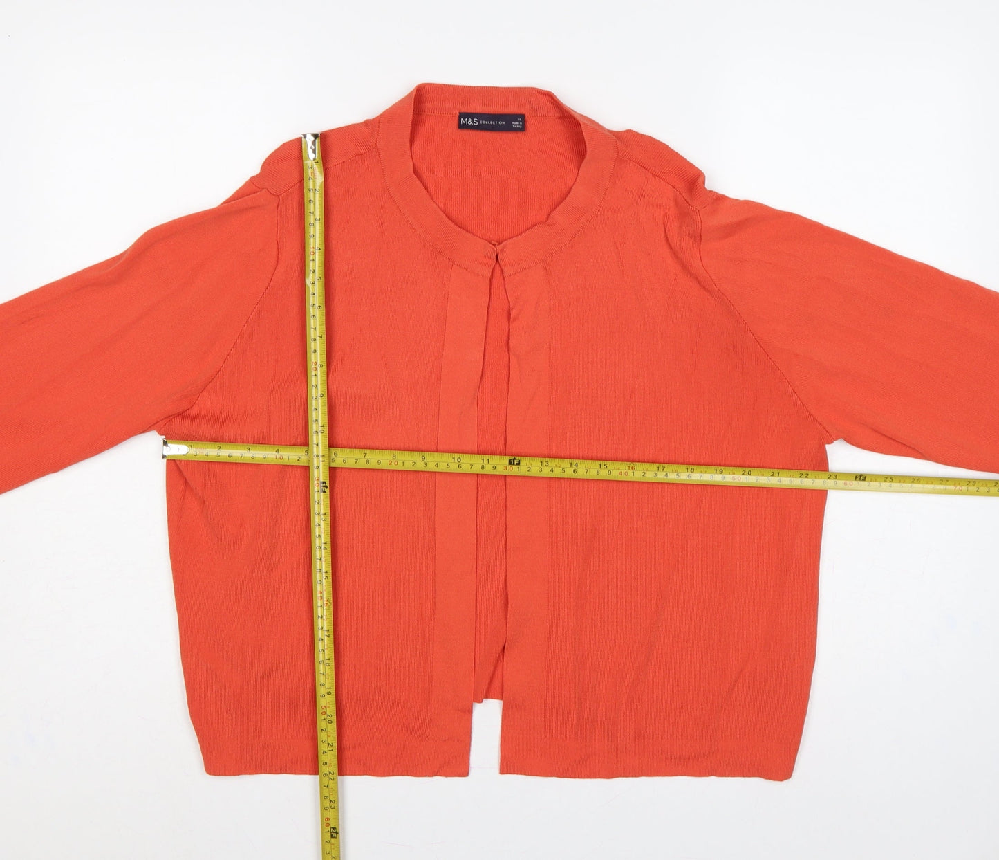 Marks and Spencer Women's Orange XL Open V-Neck Cardigan