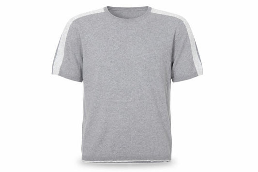 Marks & Spencer Men Grey L Cotton Knit Short Sleeve Pullover Jumper