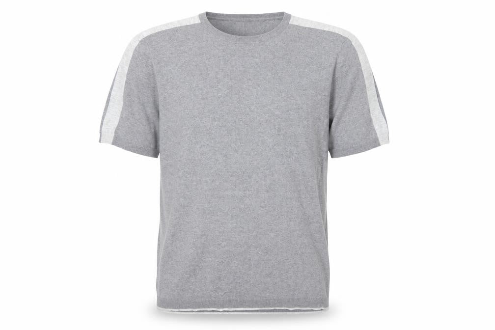 Marks & Spencer Men Grey L Cotton Knit Short Sleeve Pullover Jumper