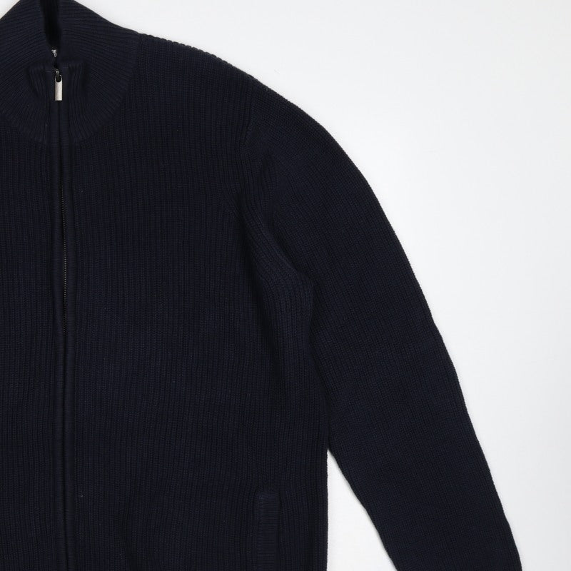 Additional view of La Redoute Men’s Blue 2XL Full Zip High Neck Knit Jumper Cardigan