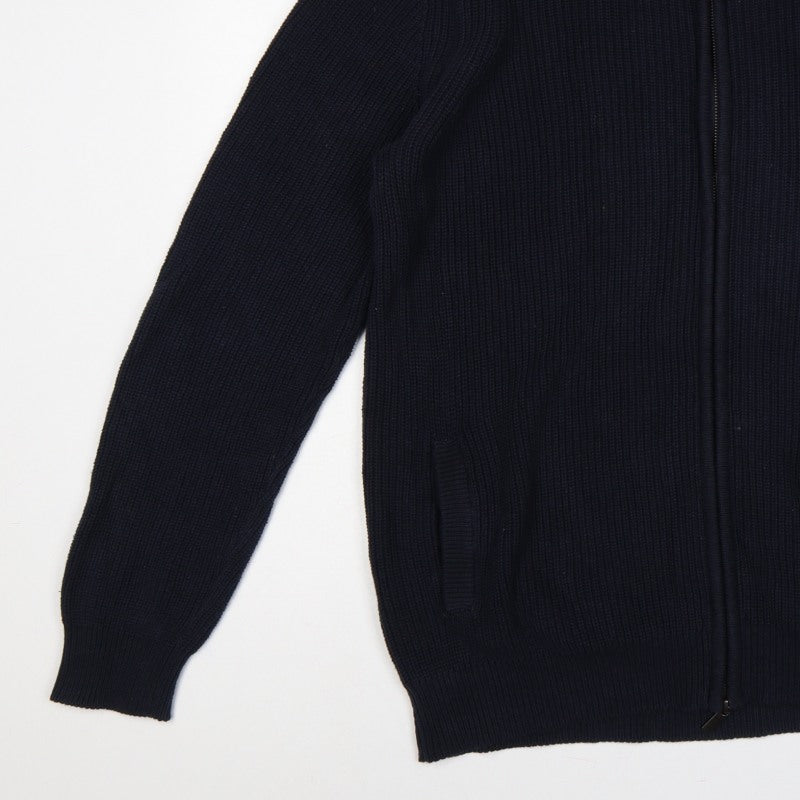 Additional view of La Redoute Men’s Blue 2XL Full Zip High Neck Knit Jumper Cardigan