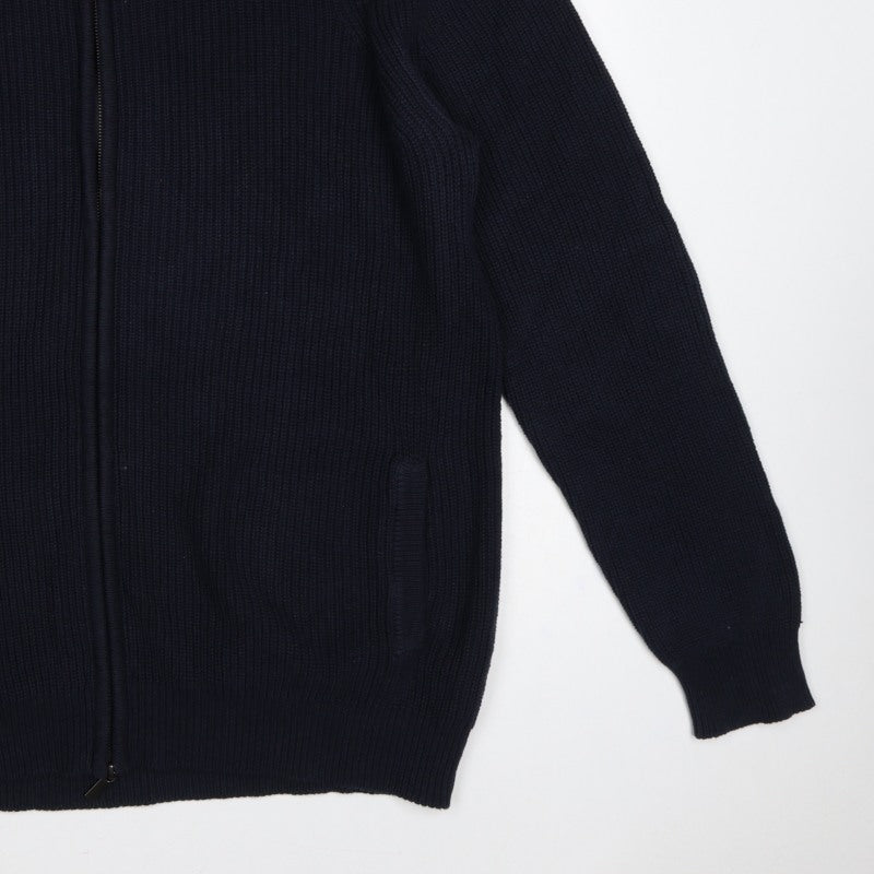 Additional view of La Redoute Men’s Blue 2XL Full Zip High Neck Knit Jumper Cardigan