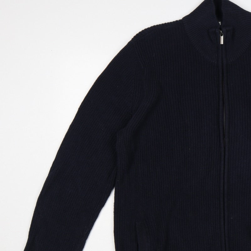 Additional view of La Redoute Men’s Blue 2XL Full Zip High Neck Knit Jumper Cardigan