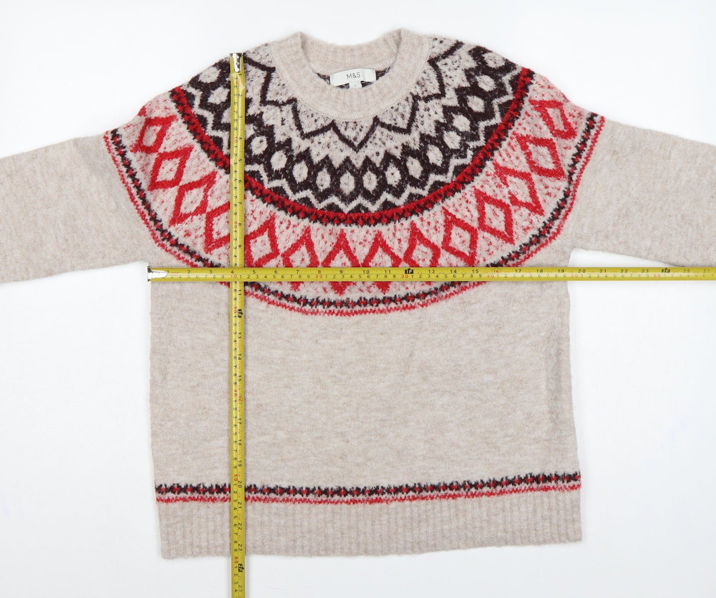Marks and Spencer Women’s Multicoloured Fair Isle Wool Blend Jumper S