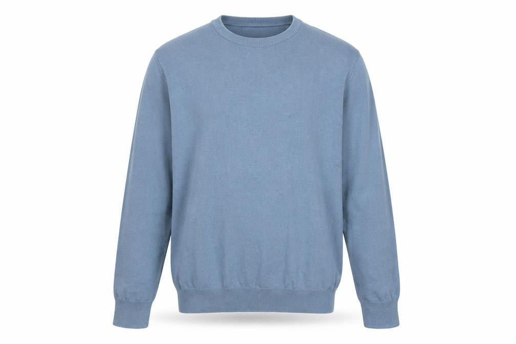 Marks & Spencer Mens Blue L Fine Cotton Crew Neck Pullover Jumper