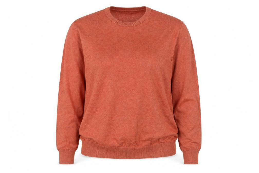 Marks & Spencer Women Orange 2XL Cotton Crew Neck Knit Jumper
