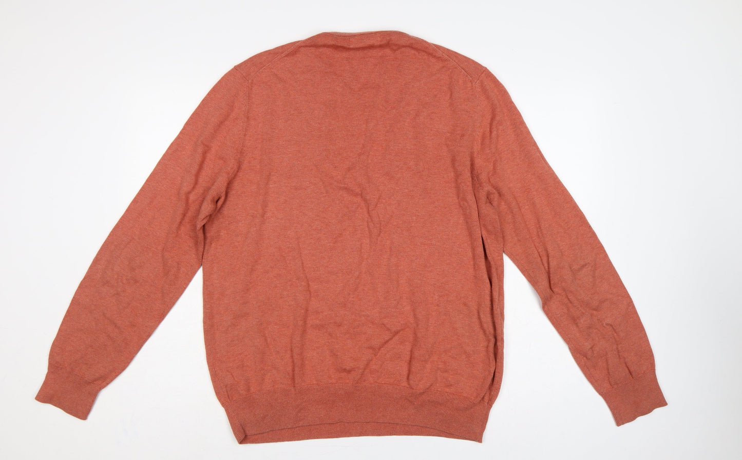 Marks and Spencer Women Orange 2XL Cotton Crew Neck Knit Jumper