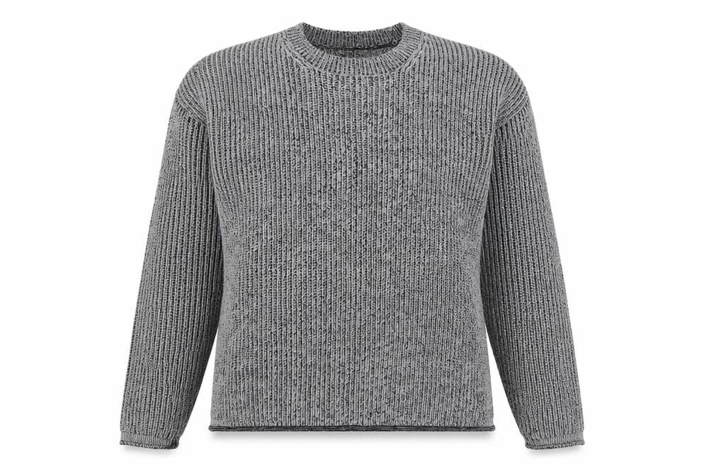 Yours Women Grey Marl Chunky Knit Crew Neck Jumper UK 14-16
