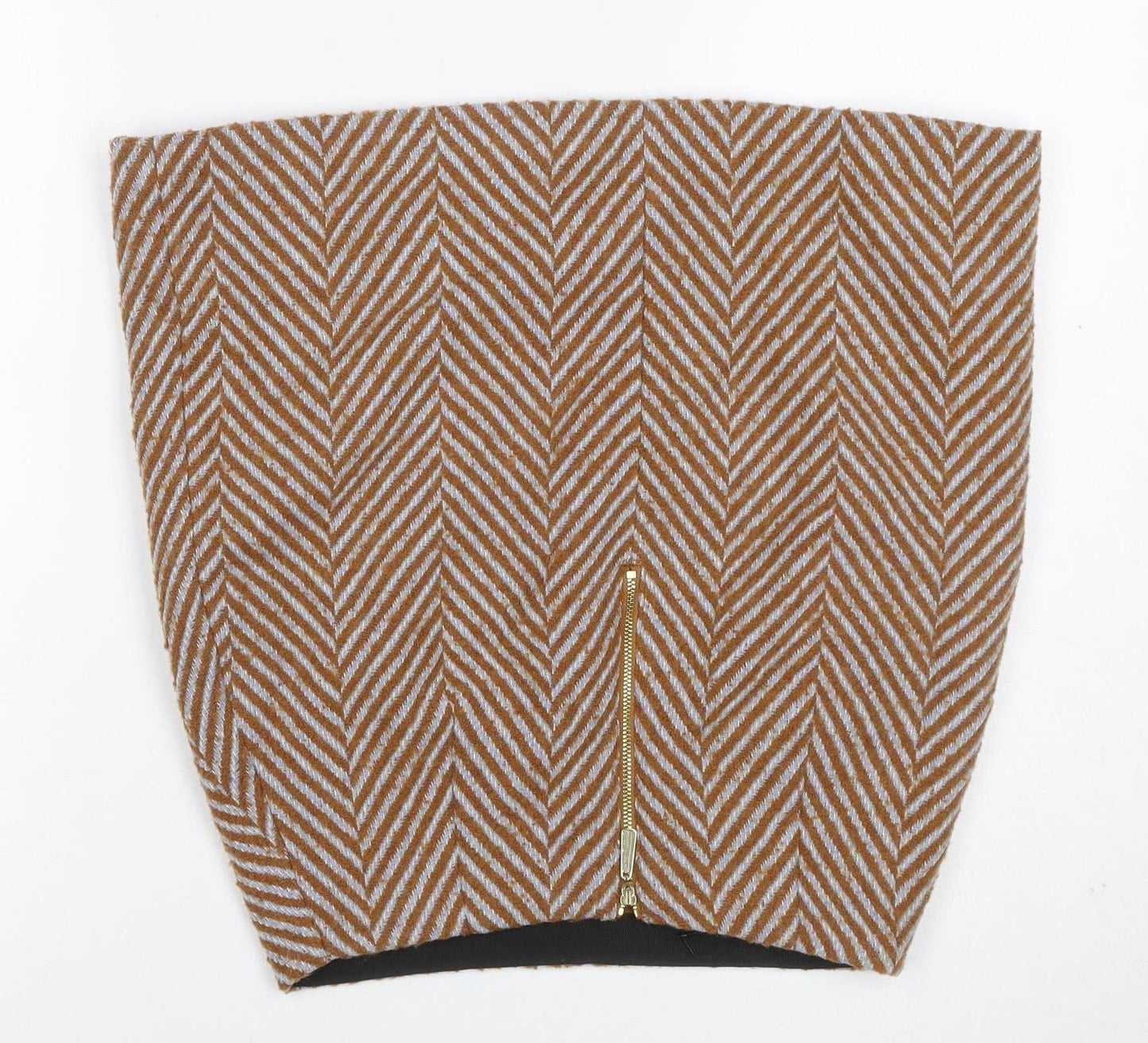 Marks and Spencer Women’s Brown Herringbone Wool Blend Pencil Skirt UK 8
