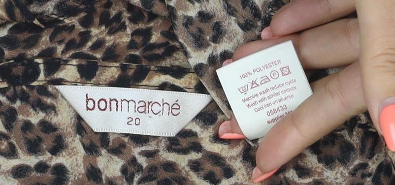Bonmarché Women Brown Leopard Print V-Neck Short Sleeve Blouse Size 20