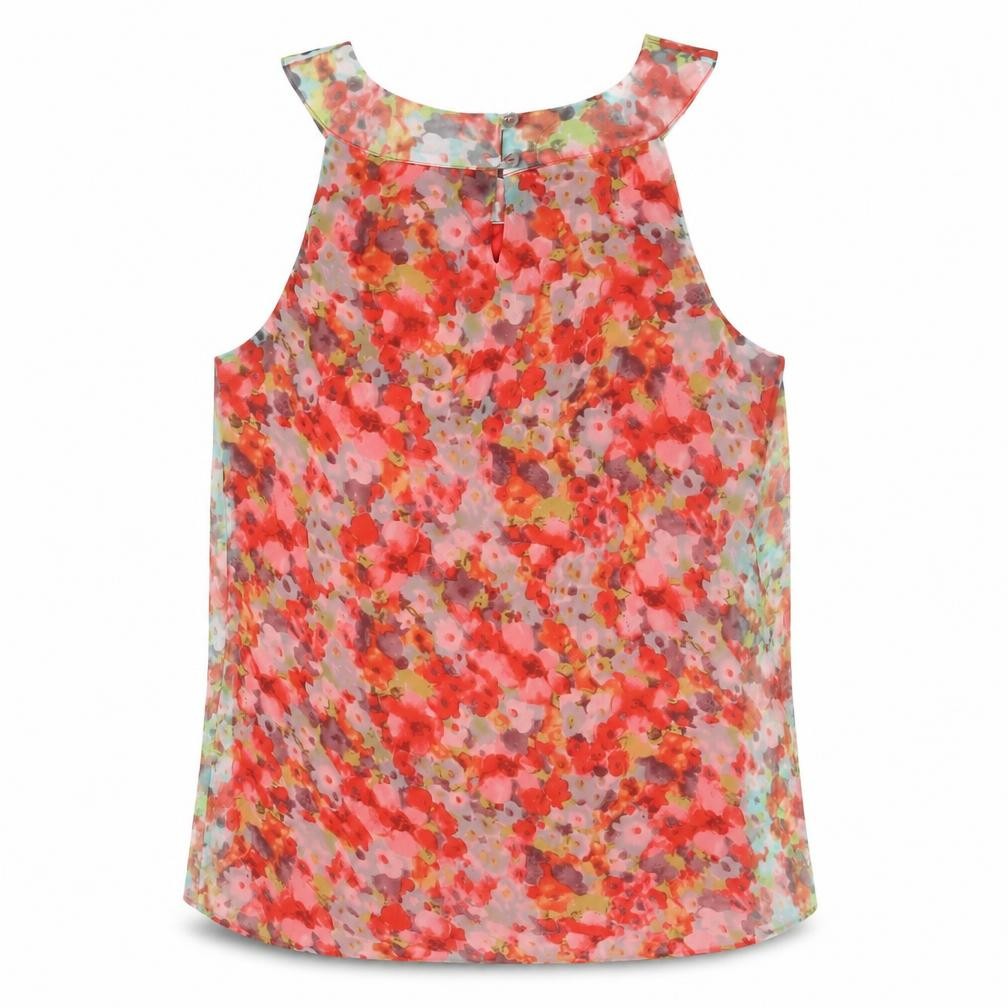 Wallis Women Multicoloured UK 12 Floral Chiffon Sleeveless Tunic Blouse