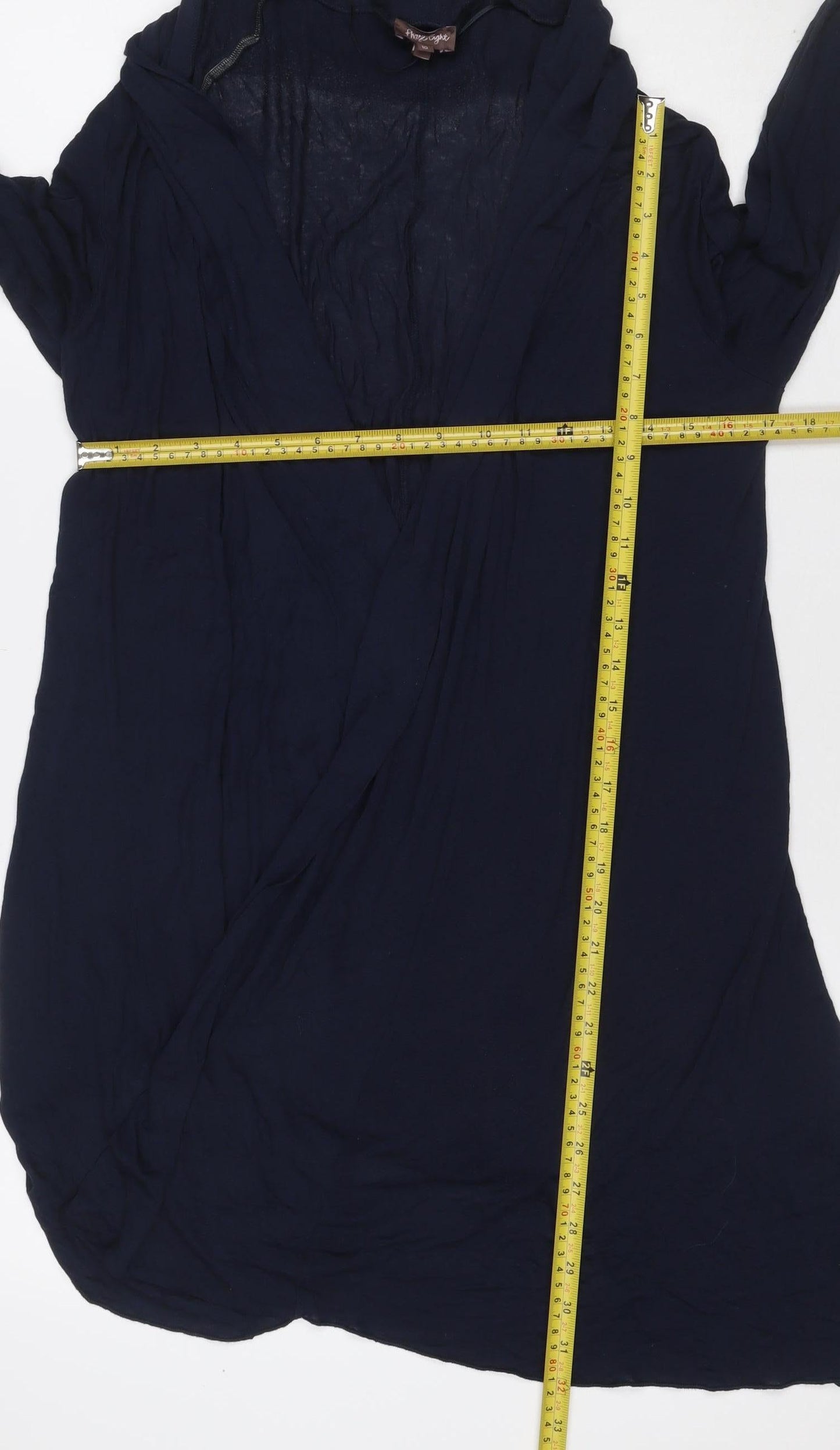 Phase Eight Women Blue UK 10 Open Waterfall Cardigan Long Sleeve Jersey
