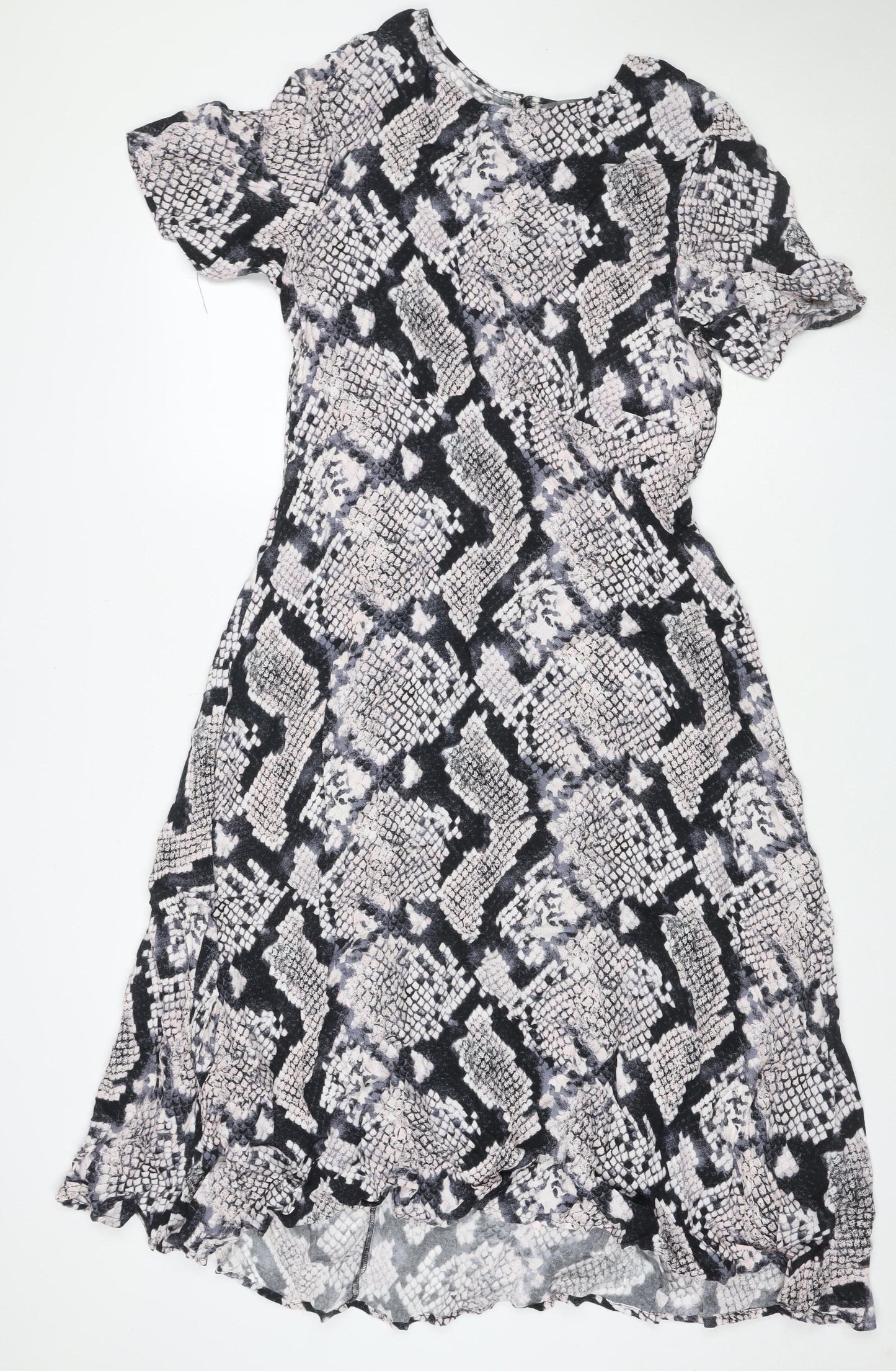 Principles Women Black Snake Print Shift Dress Size 16 Jersey