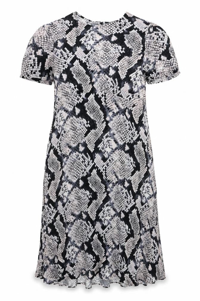 Principles Women Black Snake Print Shift Dress Size 16 Jersey
