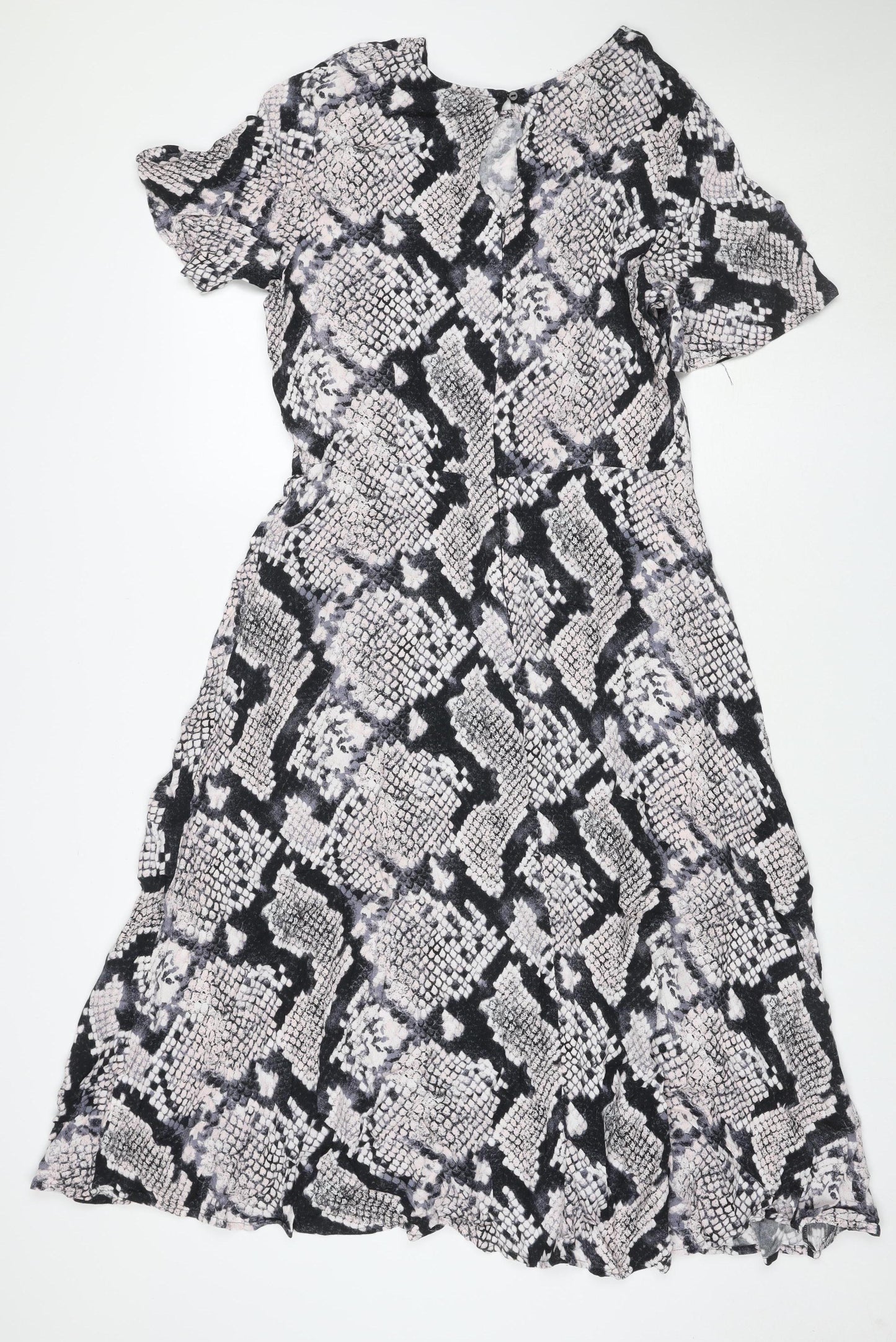 Principles Women Black Snake Print Shift Dress Size 16 Jersey