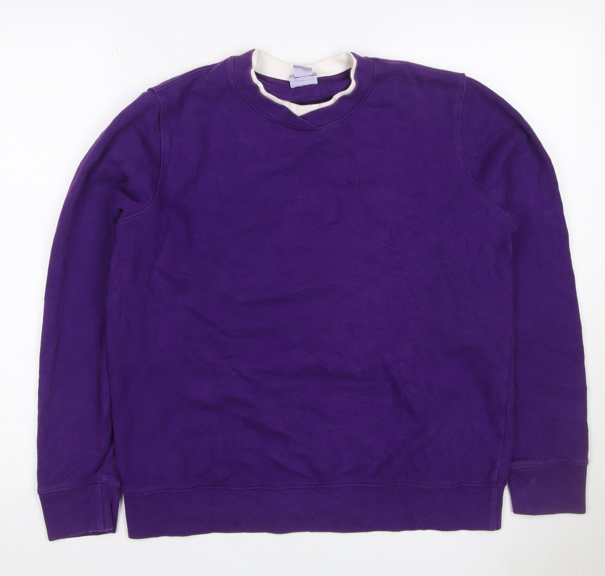 Laura Scott Women’s Purple Size 14 Fleece V-Neck Pullover Jumper