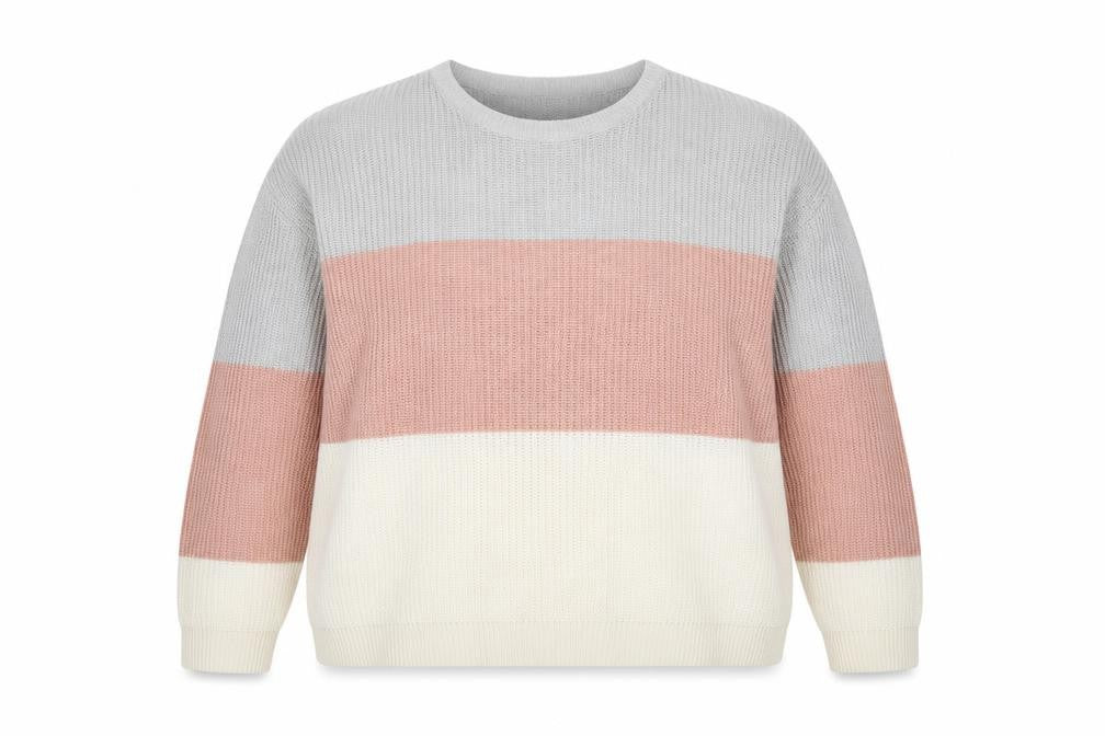 LTS Women’s Multicoloured Stripe Crew Neck Acrylic Jumper UK 18 Tall