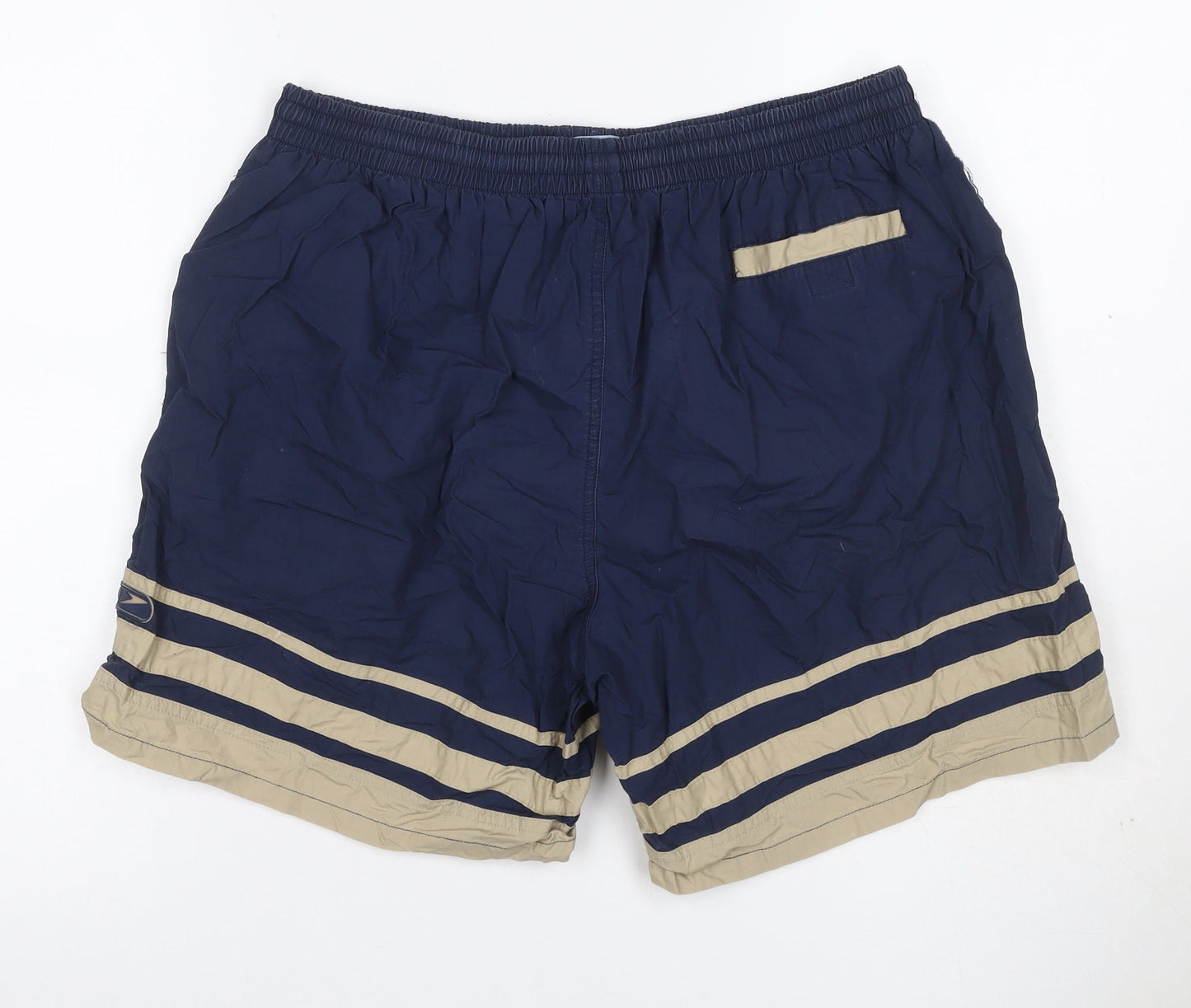 Speedo Men’s Blue XL Vintage Striped Cotton Lined Swim Shorts