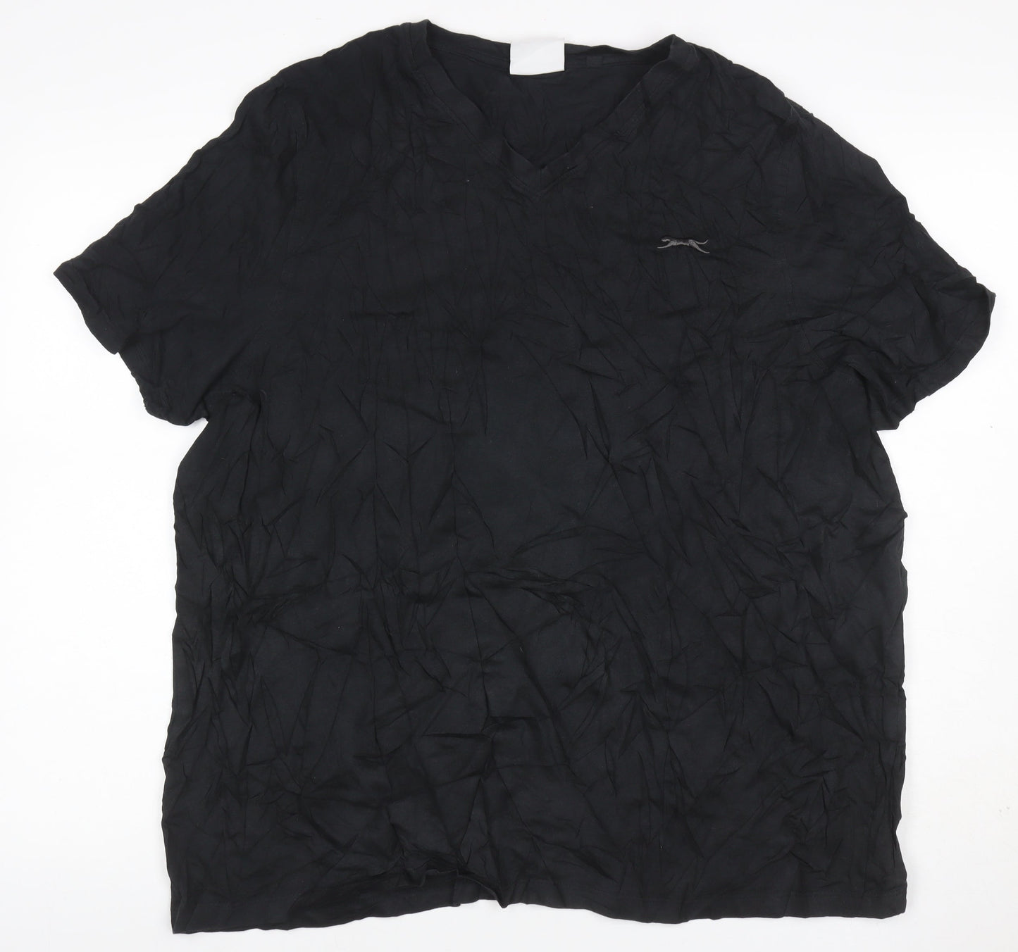 Slazenger Men’s Black 2XL V-Neck Short Sleeve Cotton T-Shirt