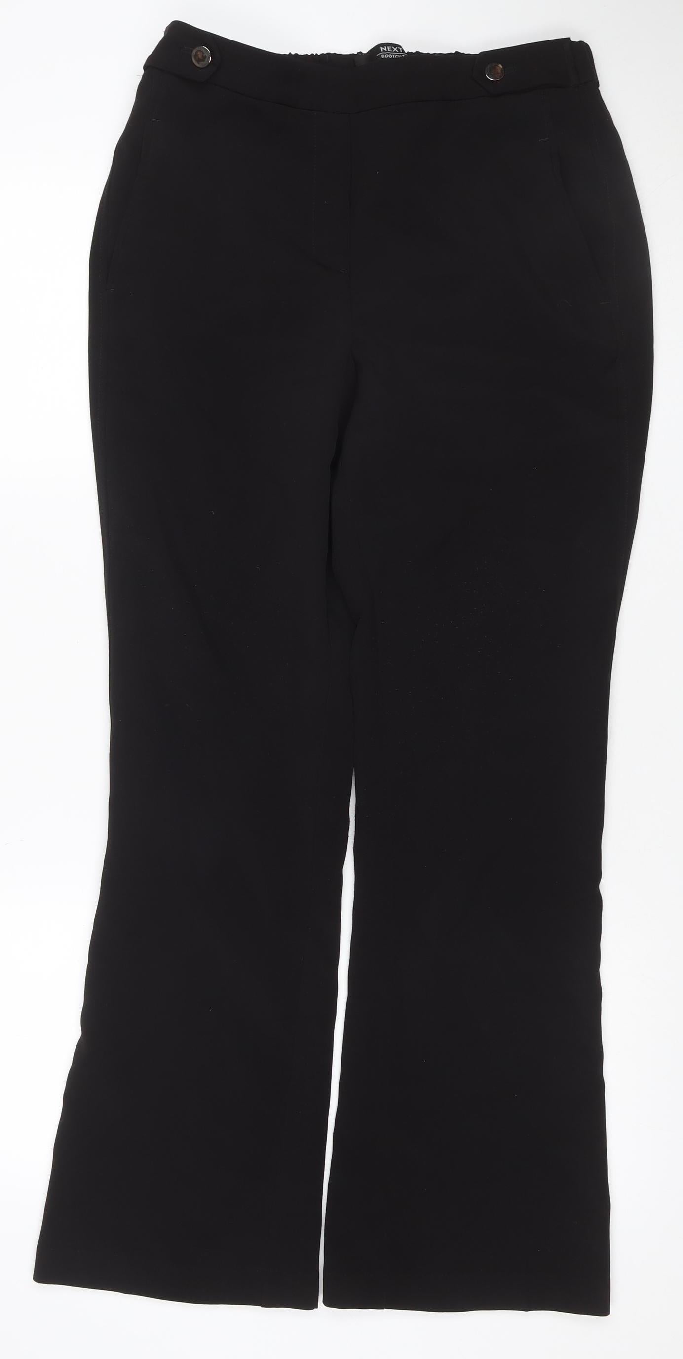 Next Women's Black UK 10 Long Bootcut Stretch Trousers Pockets