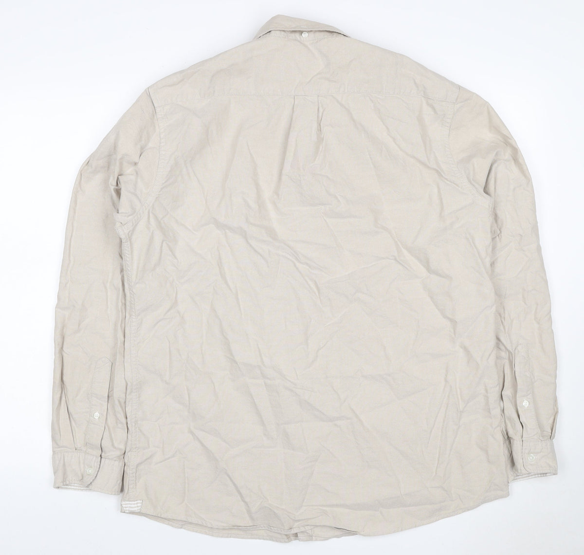 Dunnes Men Beige XL Slim Fit Cotton Button-Up Shirt