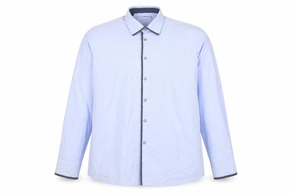 Advise Men’s Blue XL Slim Tailored Long Sleeve Button-Up Shirt