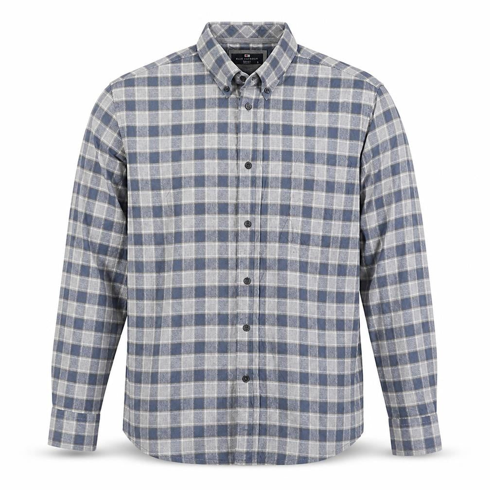 Marks and Spencer Blue Harbour Men's Blue Check Cotton Shirt M