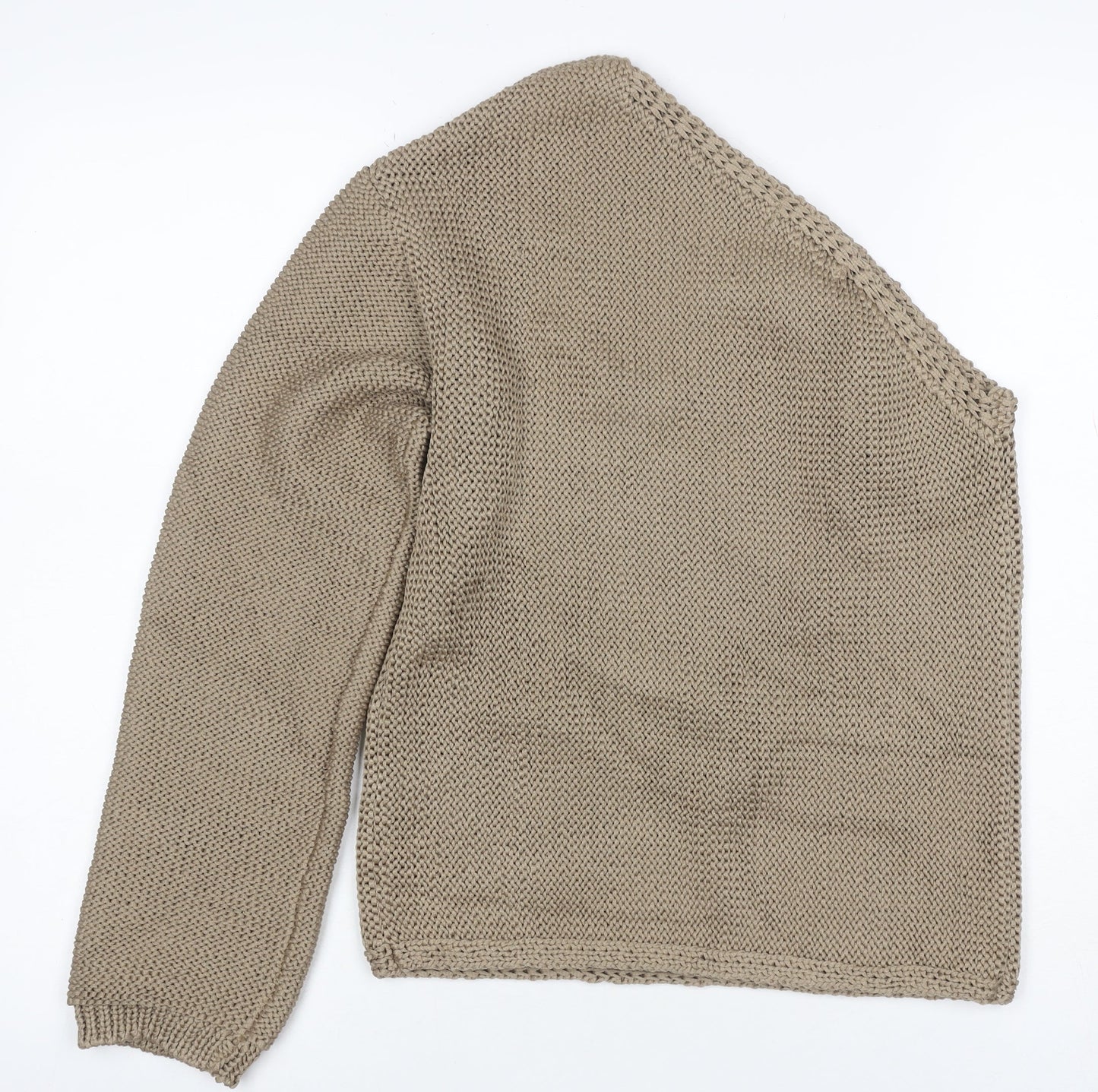 M&S Womens Beige XS Chunky Knit Open Front Cotton Cardigan