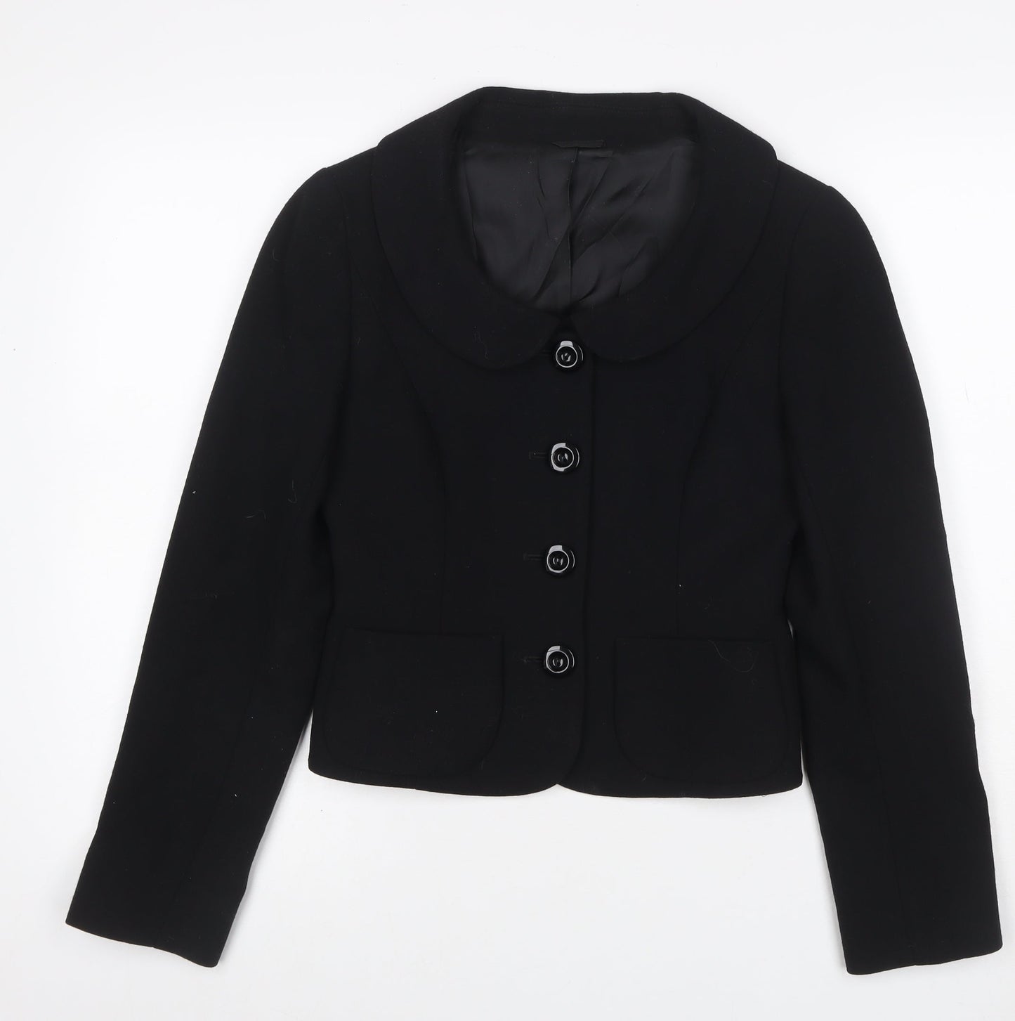 Hobbs Women’s Black UK 8 Virgin Wool Tailored Blazer Jacket