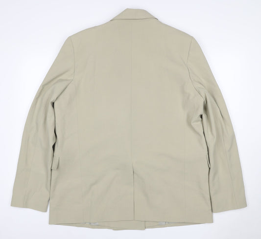 Topshop Women’s Beige UK 16 Double-Breasted Long Blazer Jacket
