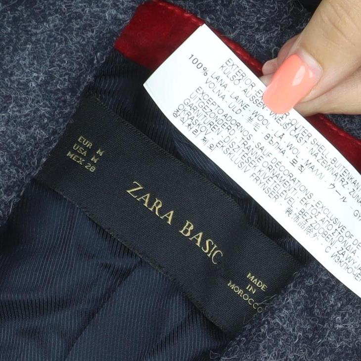 Zara Basic Women Blue M Tweed Wool Blend Single-Breasted Blazer