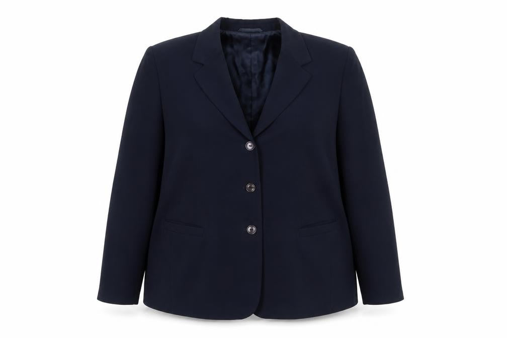 Gerry Weber Women Navy Blue UK 20 Wool Blend Single-Breasted Blazer
