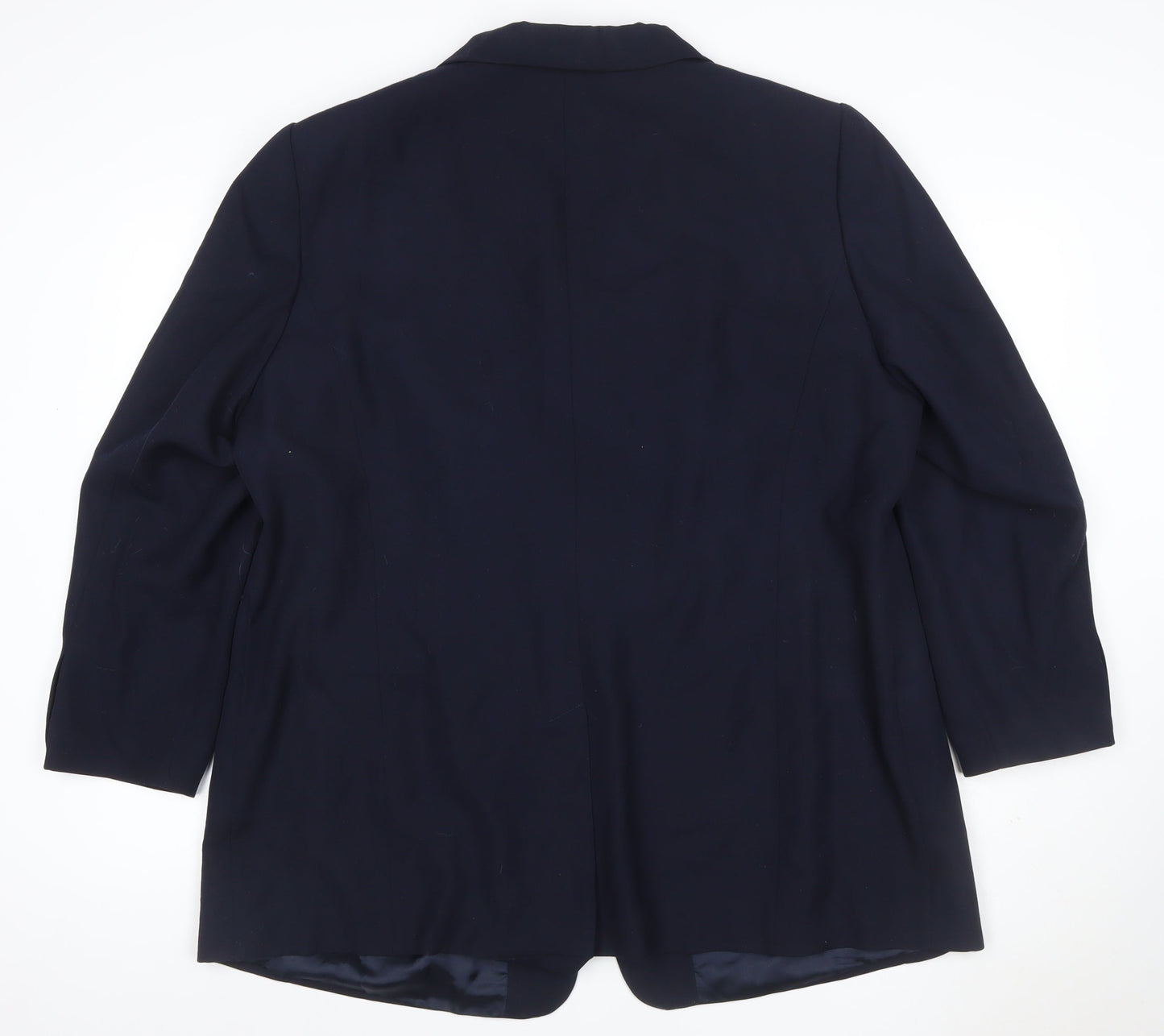 Gerry Weber Women Navy Blue UK 20 Wool Blend Single-Breasted Blazer