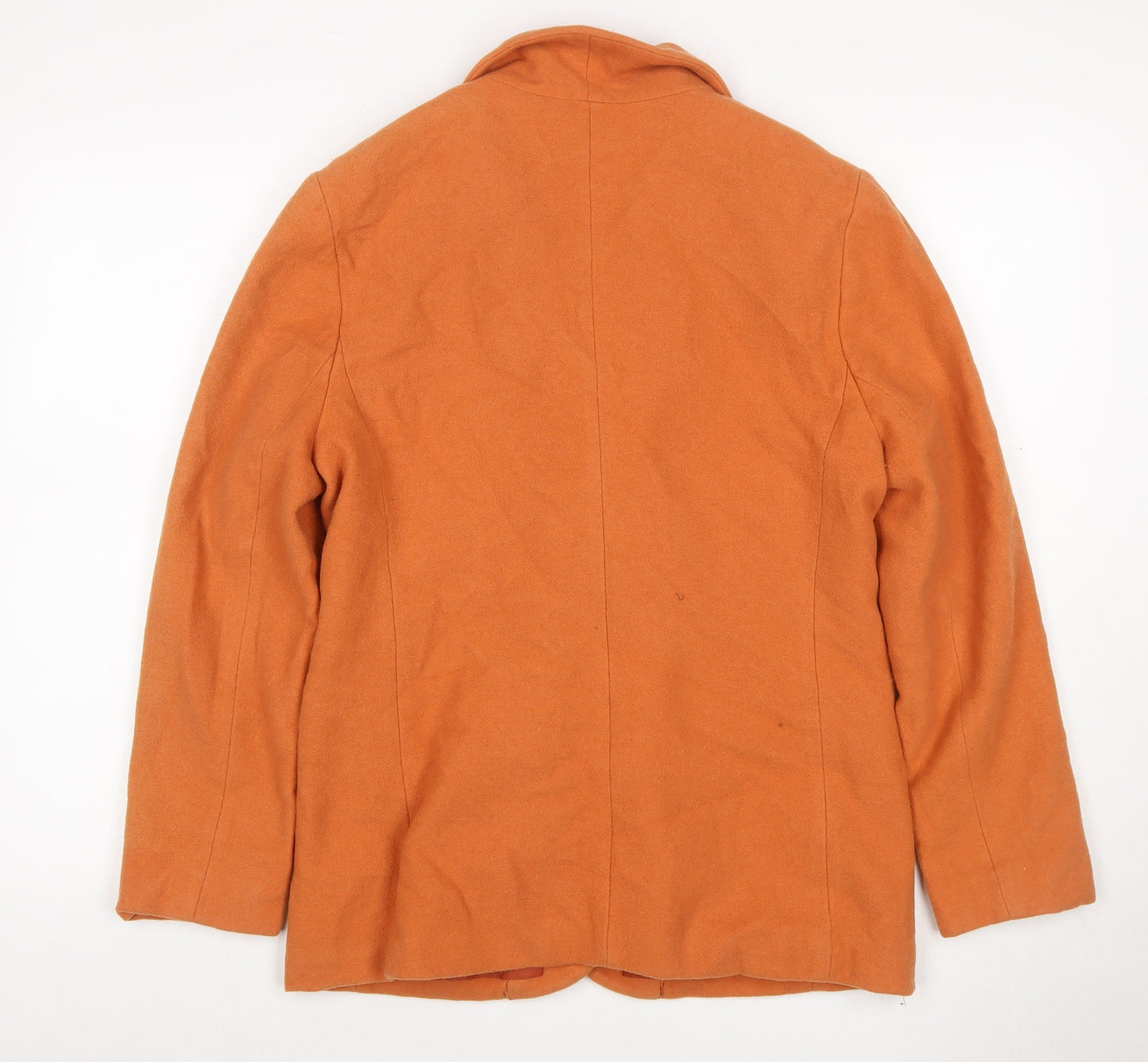 Laurene M Women Orange Wool Blend Blazer UK 14 Single-Breasted
