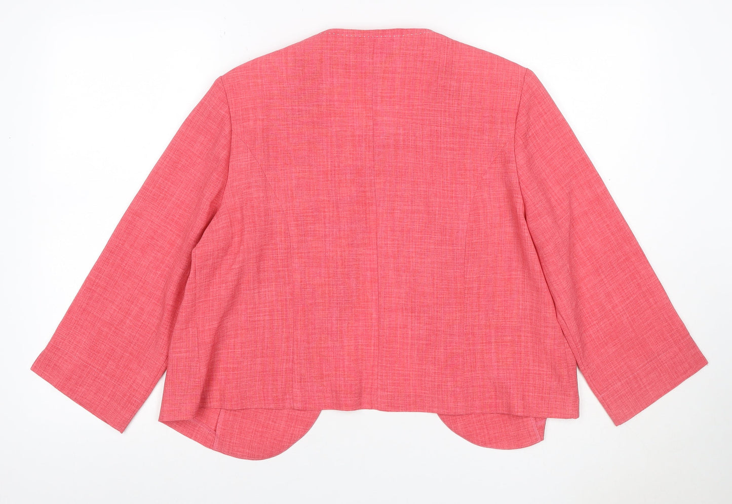 Afibel Women’s Pink UK 18 Tailored 3/4 Sleeve Suit Jacket Blazer