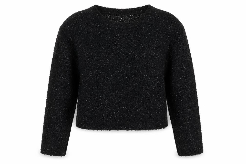 H&M Divided Women’s Black Glitter Knit V-Neck Jumper Size S
