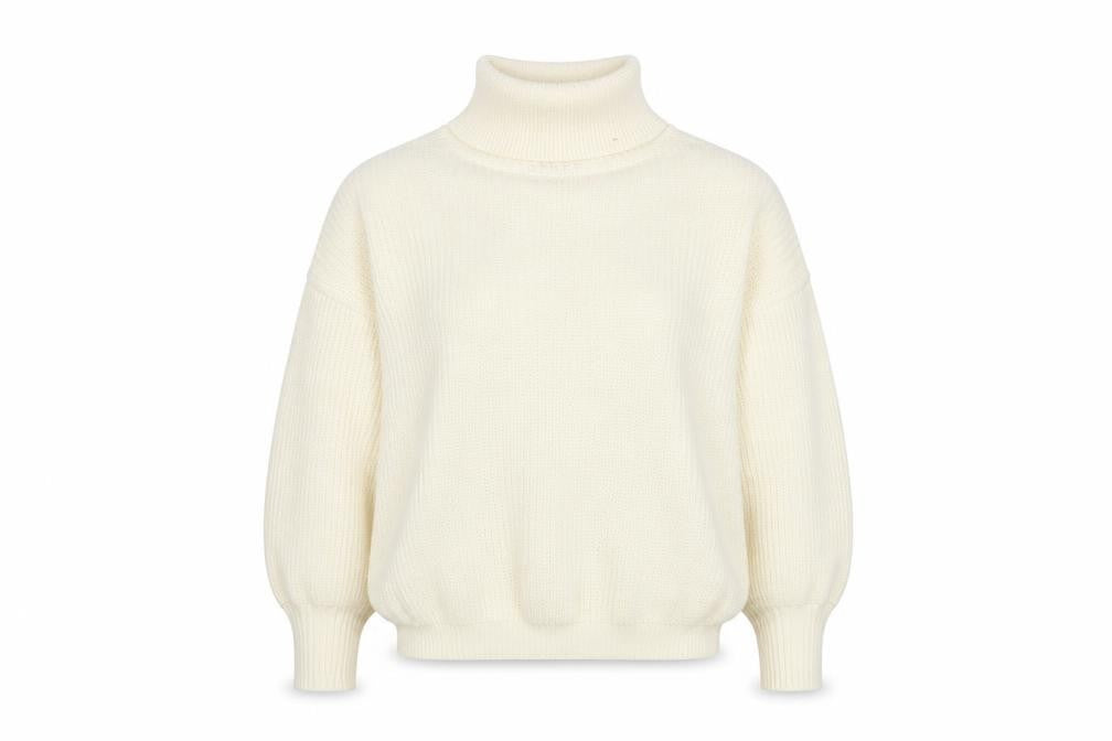Boohoo Women’s Ivory S Roll Neck Balloon Sleeve Knit Jumper