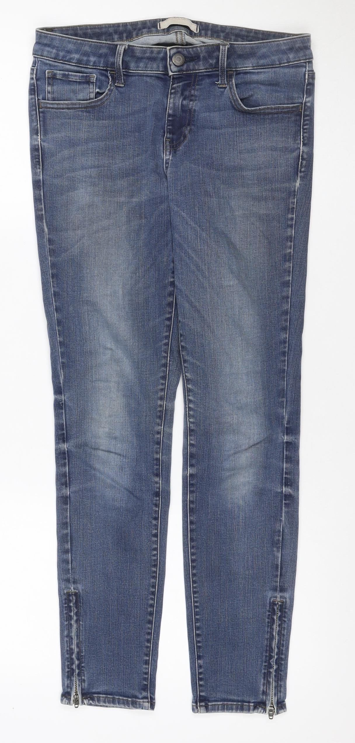 Uniqlo Women’s Blue Size 25 Skinny Mid Rise Stretch Ankle Zip Jeans