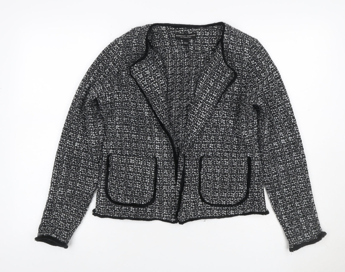 Dorothy Perkins Women Black White UK 12 Tweed Blazer Workwear