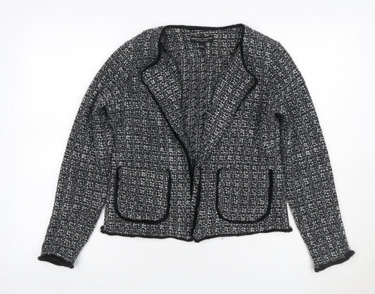 Dorothy Perkins Women Black White UK 12 Tweed Blazer Workwear