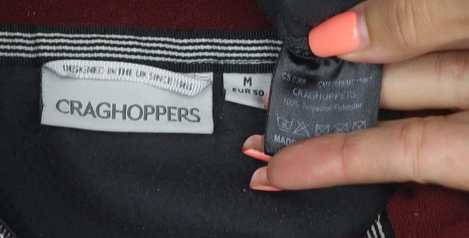 Craghoppers Men’s M Burgundy Black Fleece 1/4 Zip Outdoor Sweatshirt