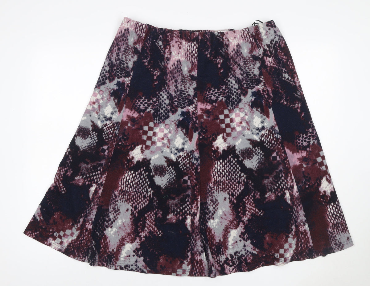 Anna Rose Women Multicoloured UK 18 A-Line Knee Length Animal Print Skirt