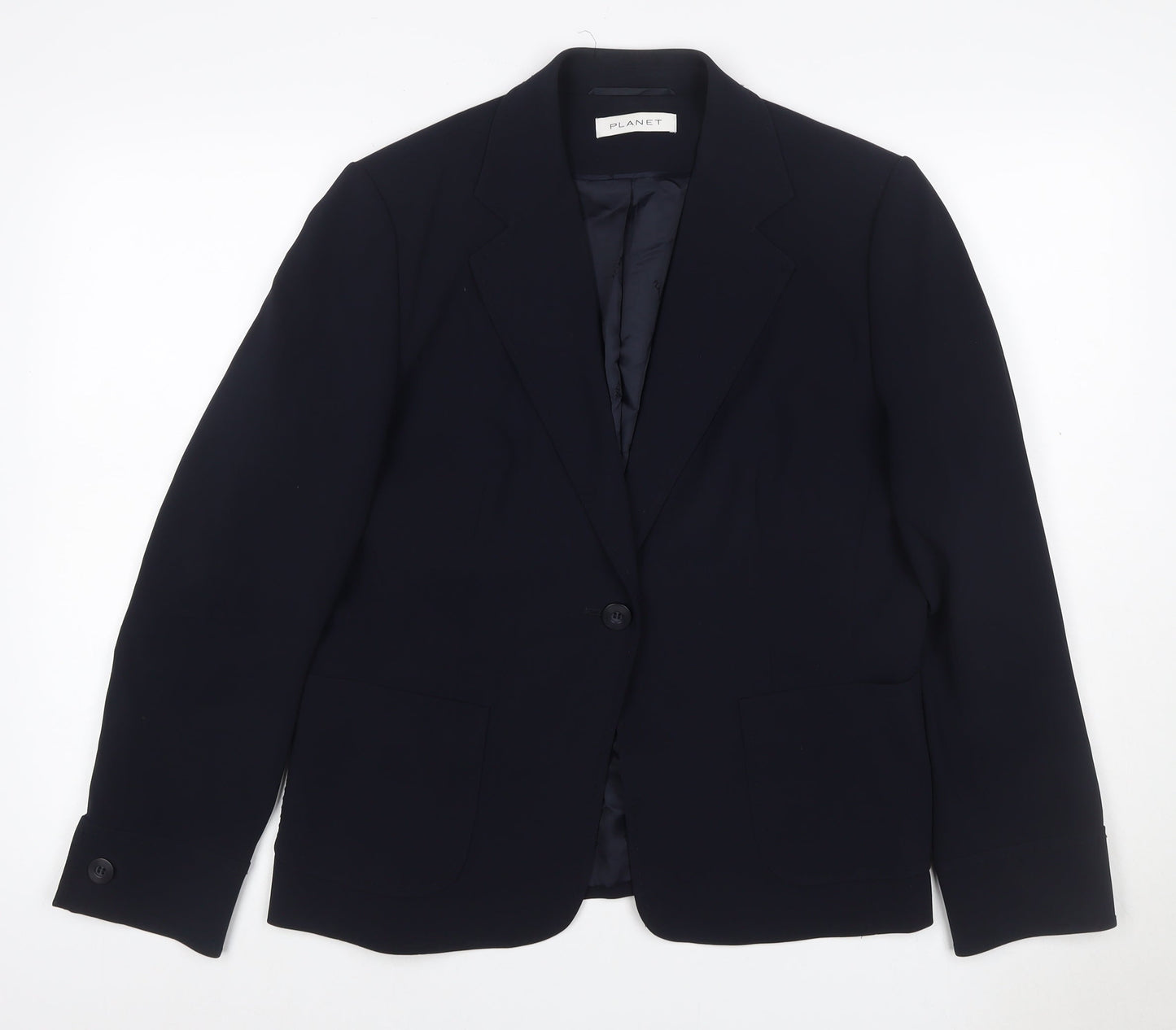 Planet Women's Black UK 16 One-Button Tailored Blazer Jacket