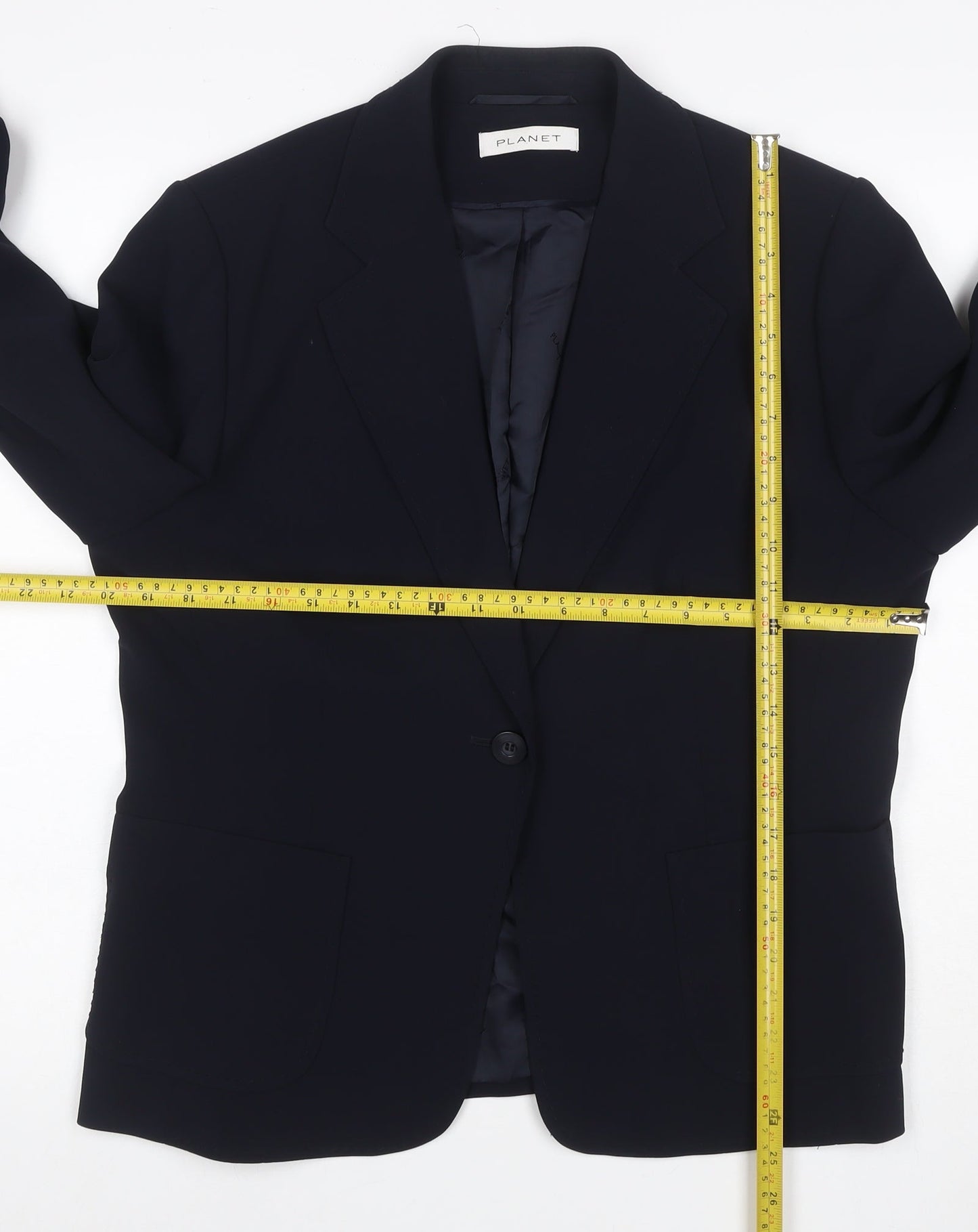 Planet Women's Black UK 16 One-Button Tailored Blazer Jacket