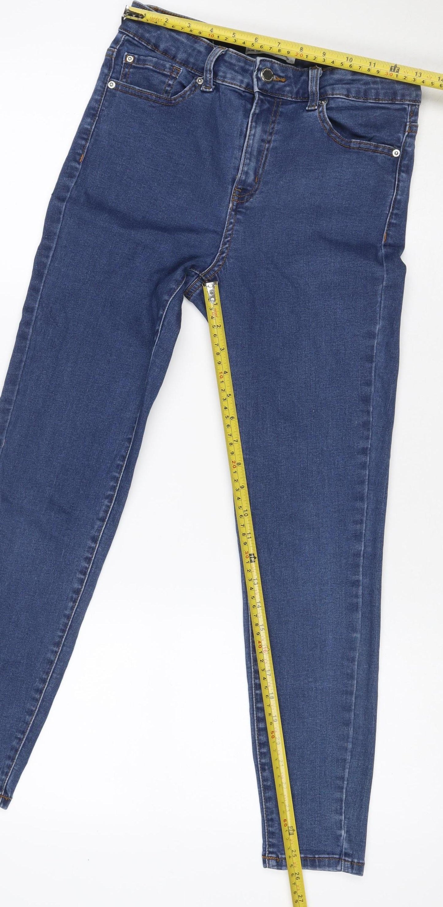 Denim Co. Women’s Blue UK 12 Mid Rise Skinny Stretch Jeans