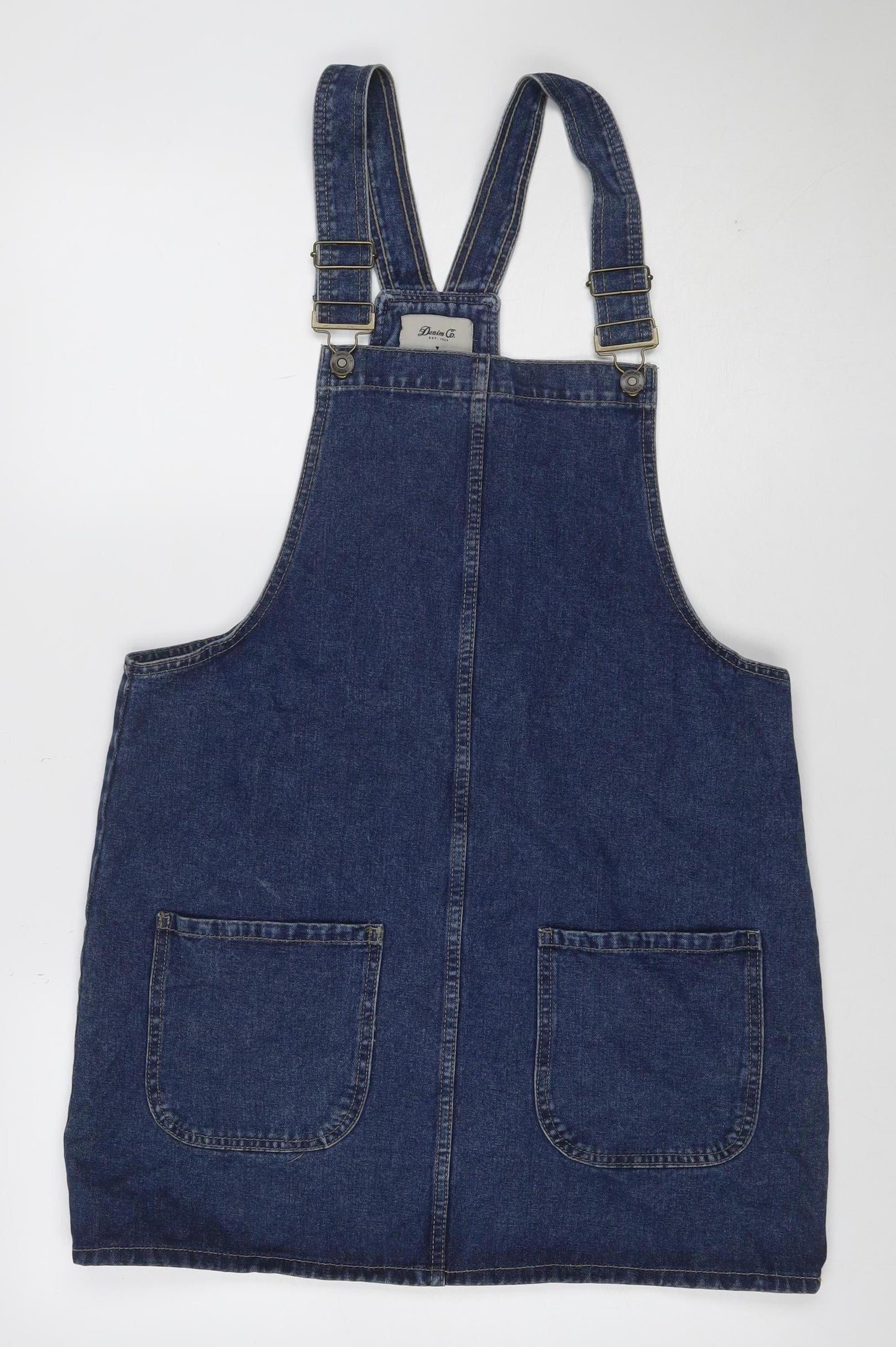 Denim Co. Women’s Blue UK 14 Denim Pinafore Dungaree Dress