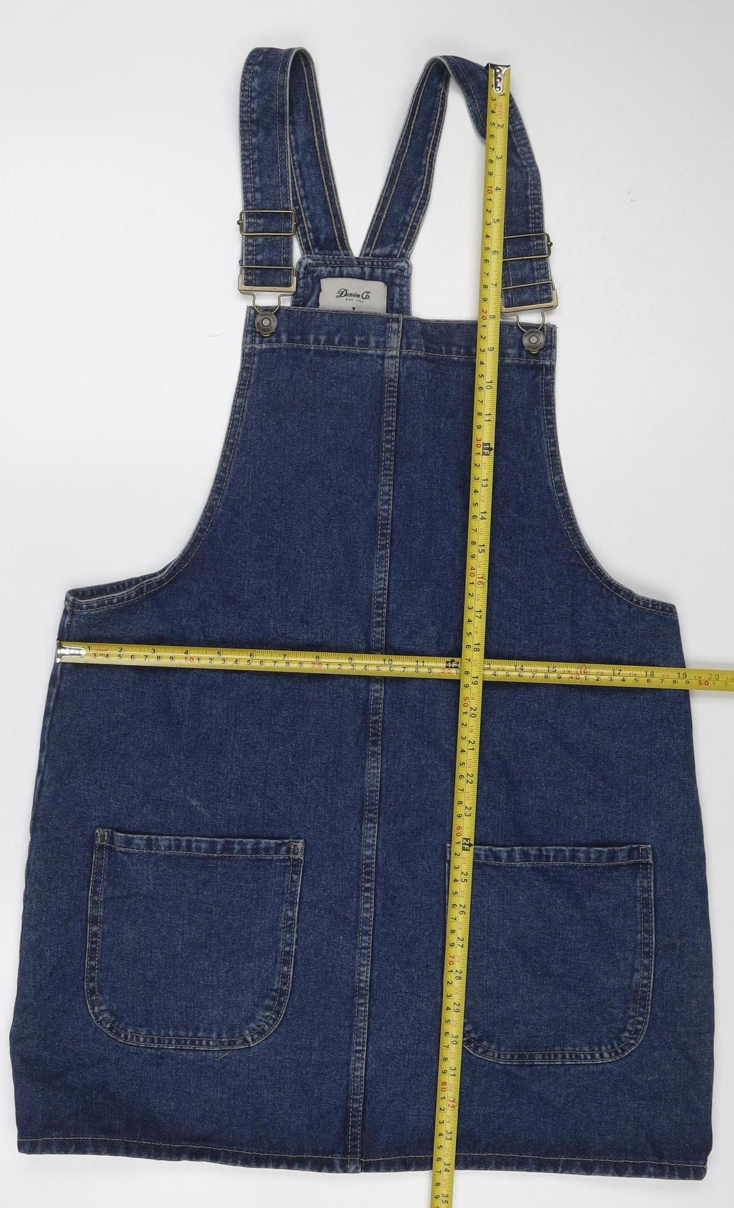 Denim Co. Women’s Blue UK 14 Denim Pinafore Dungaree Dress