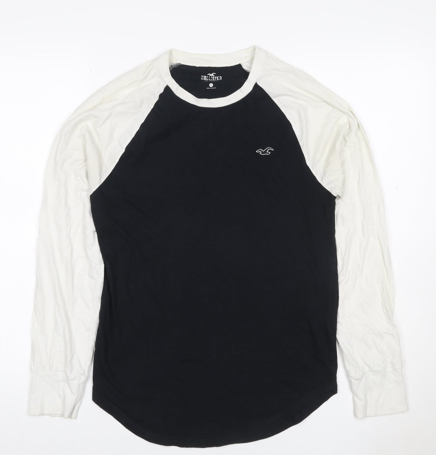 Hollister Men’s XS Black White Colourblock Raglan Long Sleeve T-Shirt