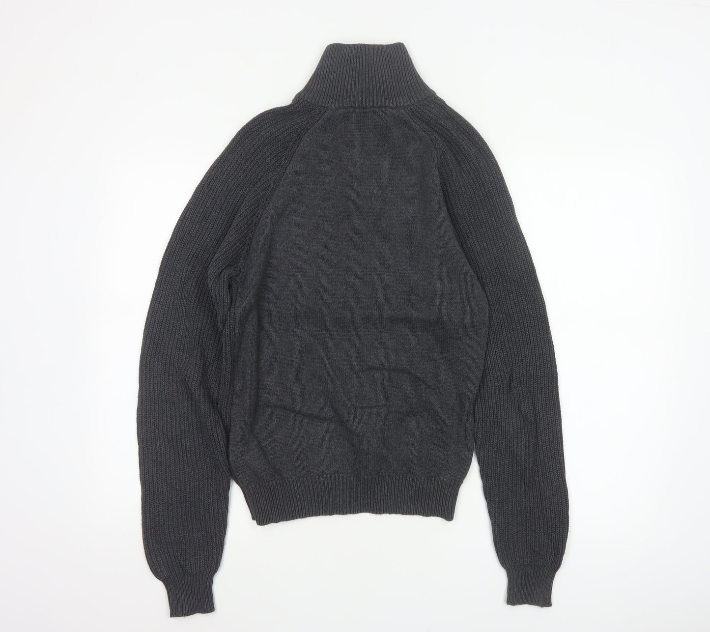 Charles Wilson Men’s Grey Small 1/4 Zip High Neck Knit Jumper