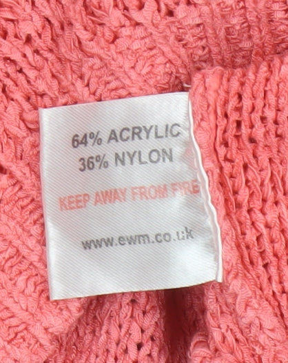Isle Women Pink Size 18 Cable Knit Round Neck Long Sleeve Jumper